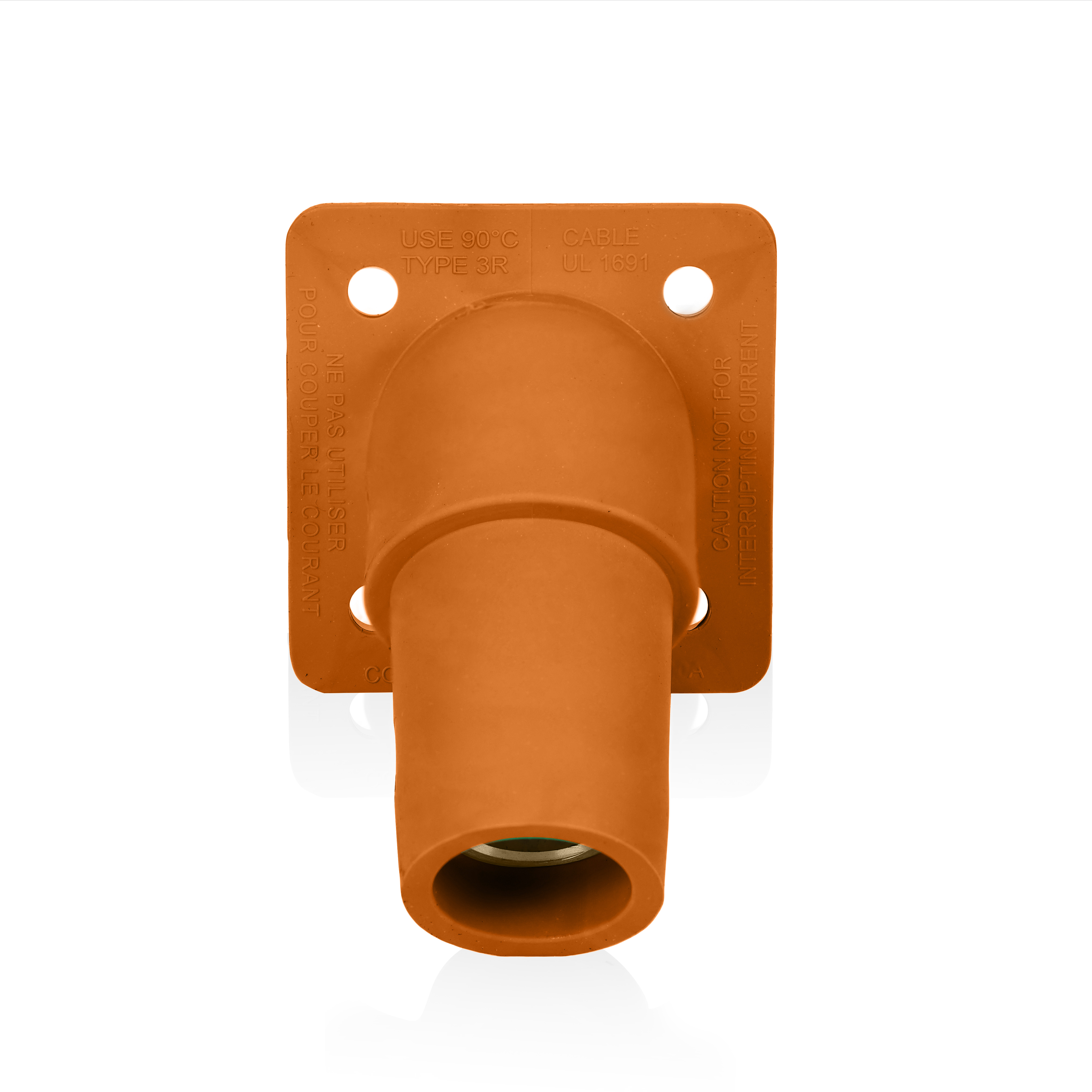 Product image for 16 Series Female Receptacle, 45-Degree, #2-4/0 AWG, Double Hole Bus Bar