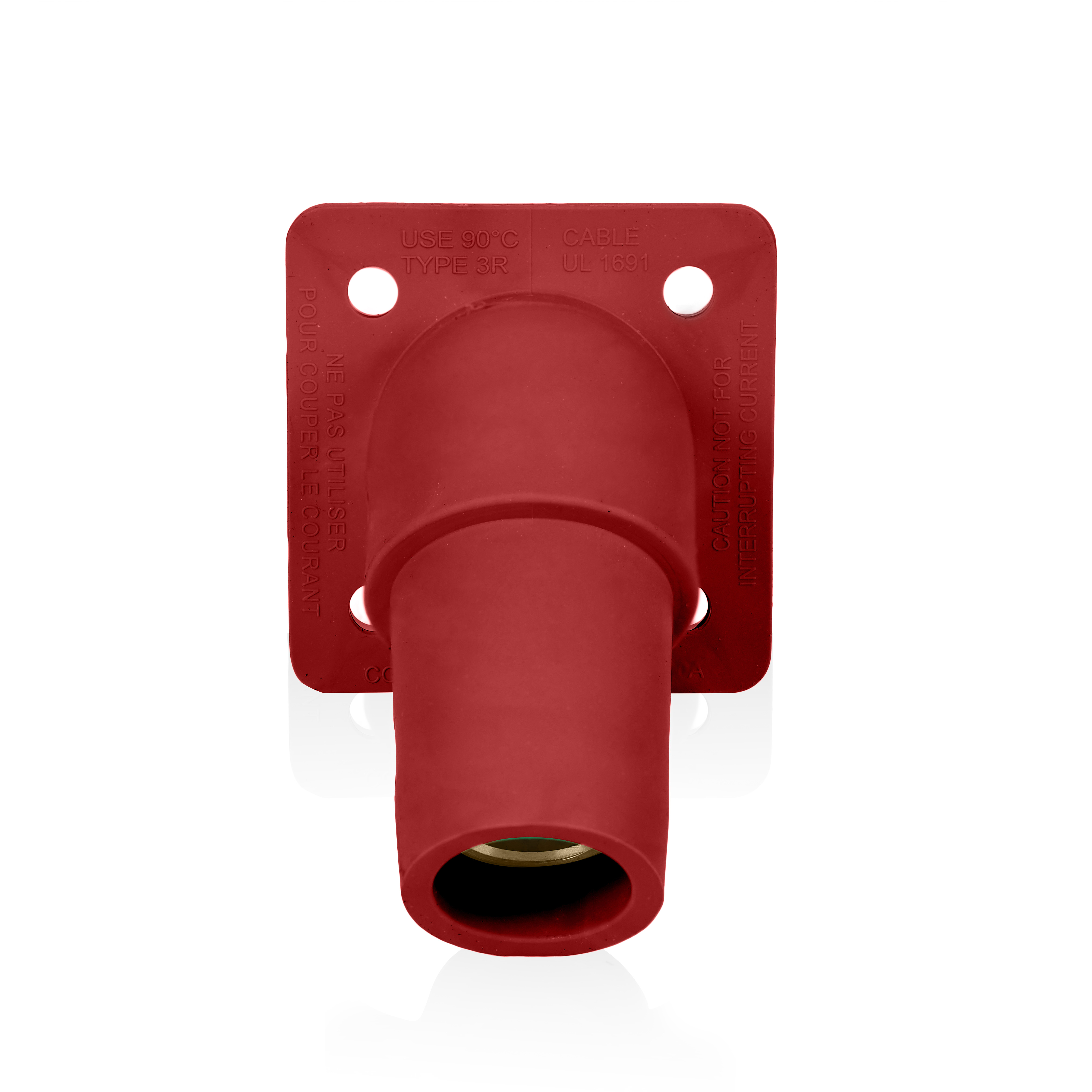 Product image for 16 Series Female Receptacle, 45-Degree, #2-4/0 AWG, Double Hole Bus Bar