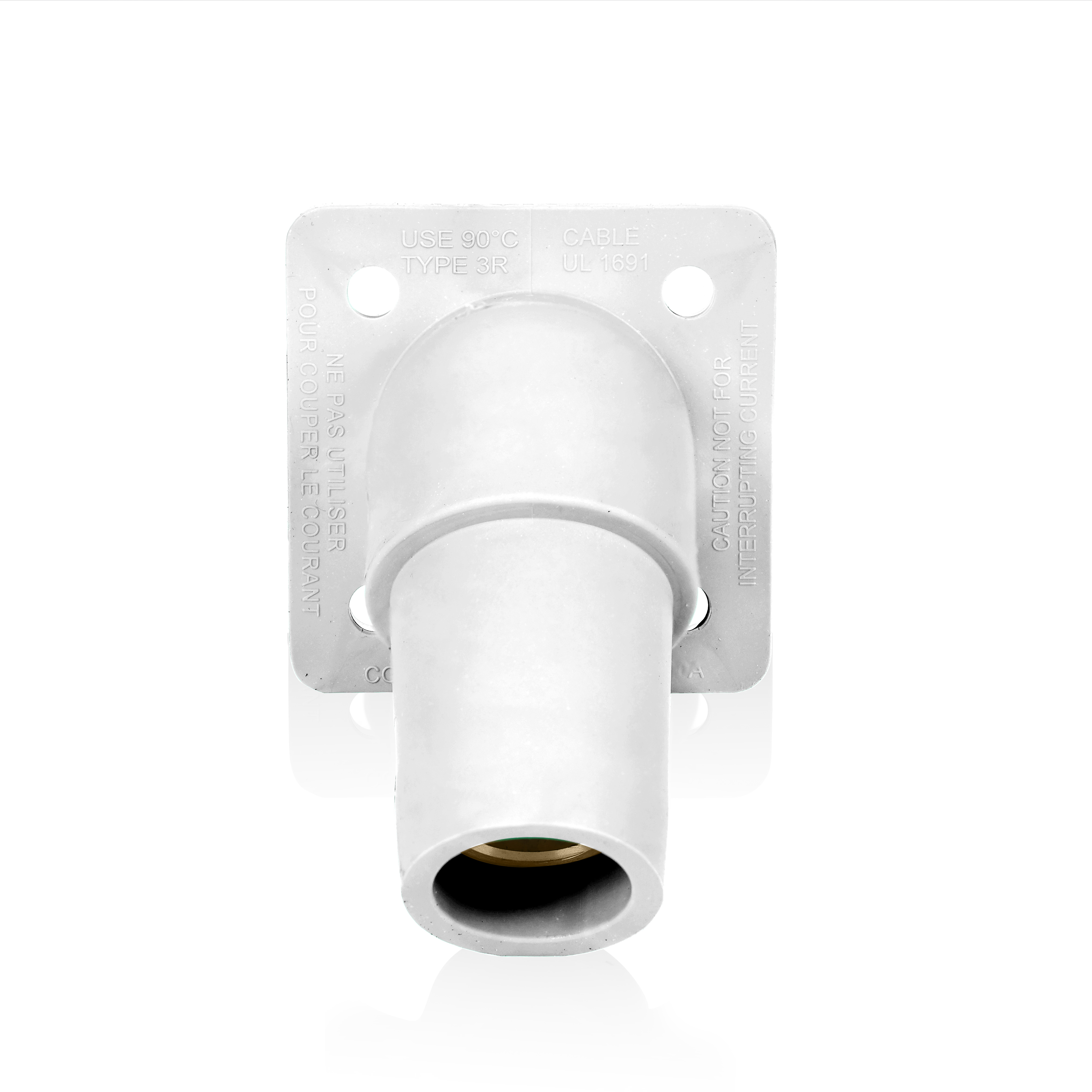 Product image for 16 Series Female Receptacle, 45-Degree, #2-4/0 AWG, Double Hole Bus Bar
