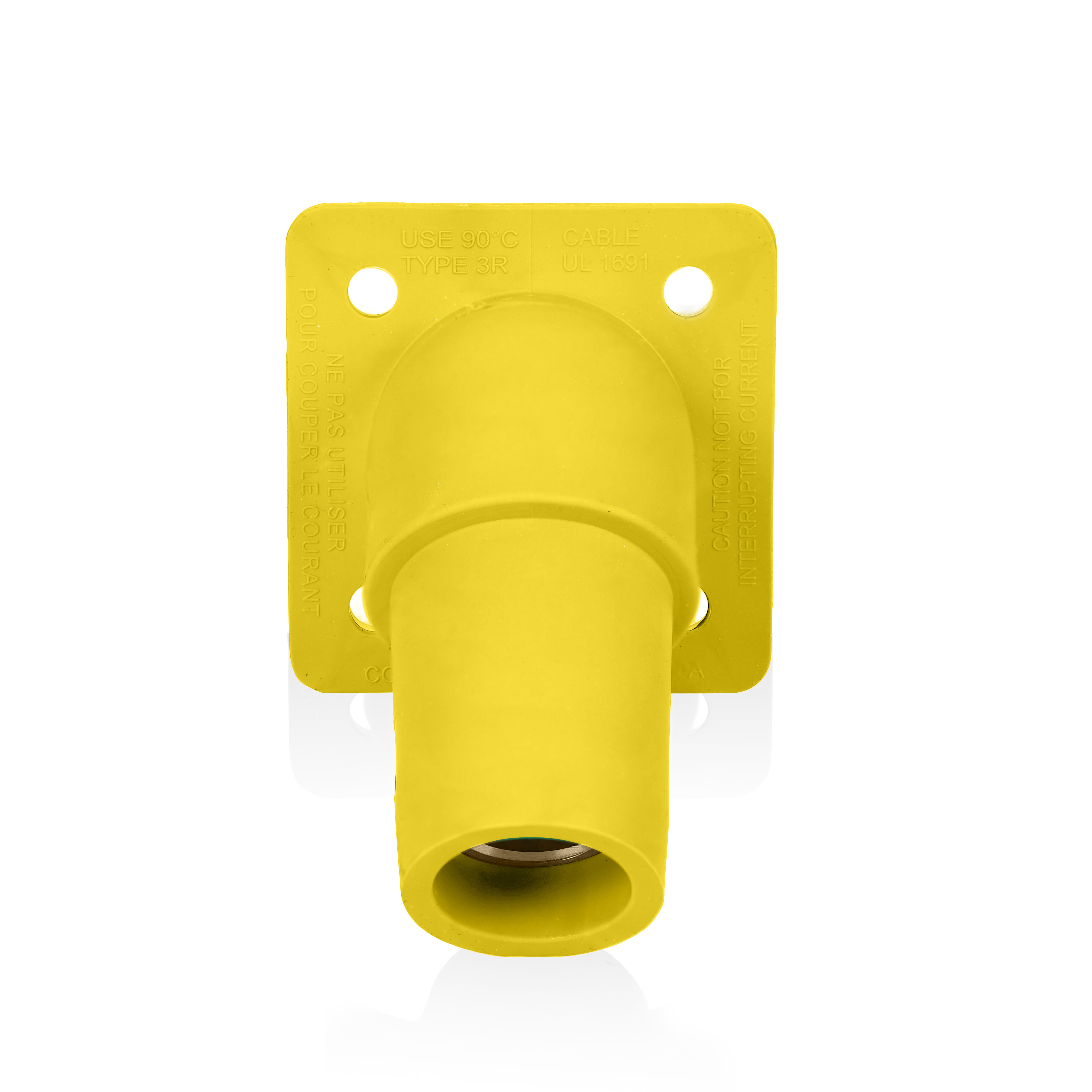 Product image for 16 Series Female Receptacle, 45-Degree, #2-4/0 AWG, Double Hole Bus Bar