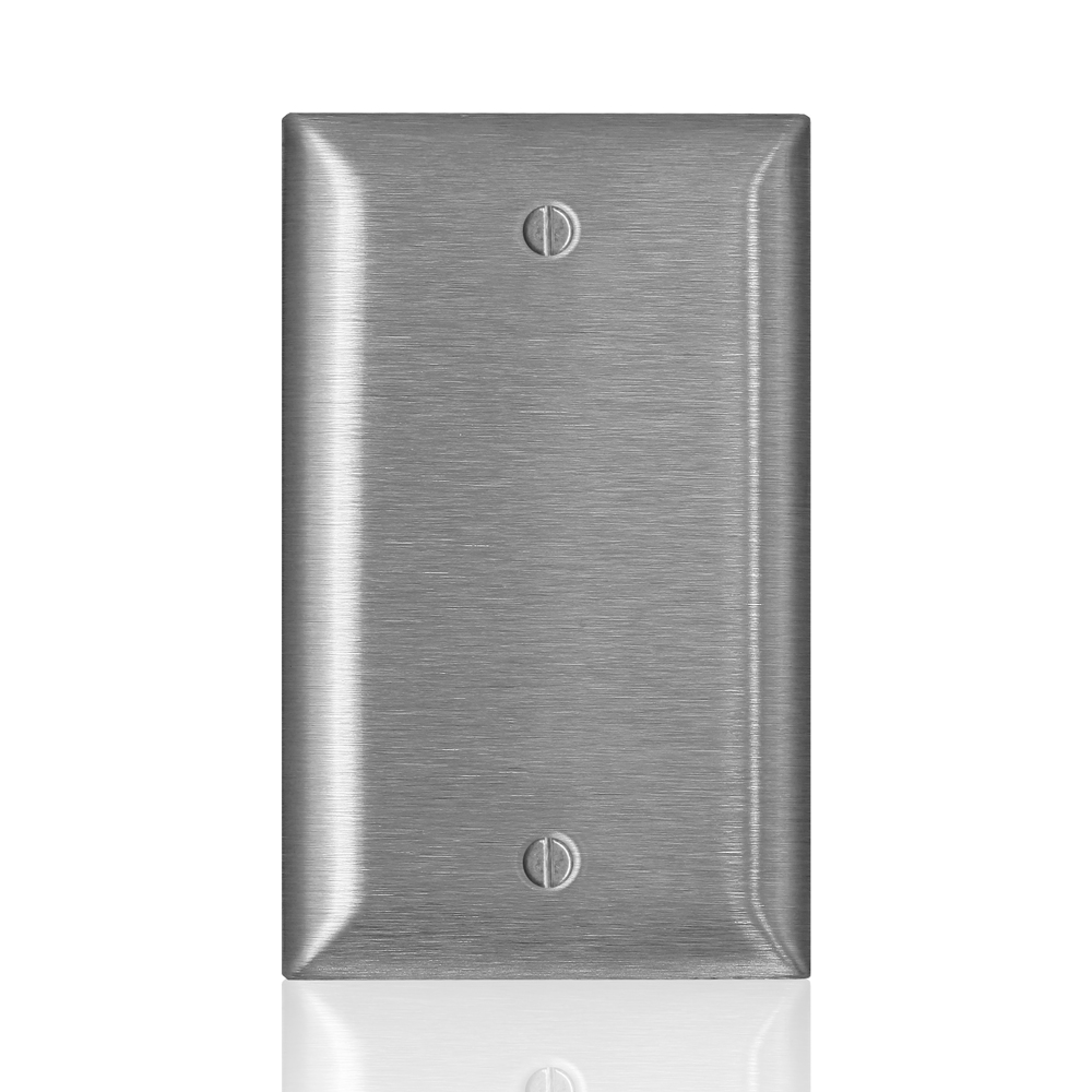 Product image for 1-Gang Blank Wallplate, Midway Size, Magnetic Stainless Steel, C-Series