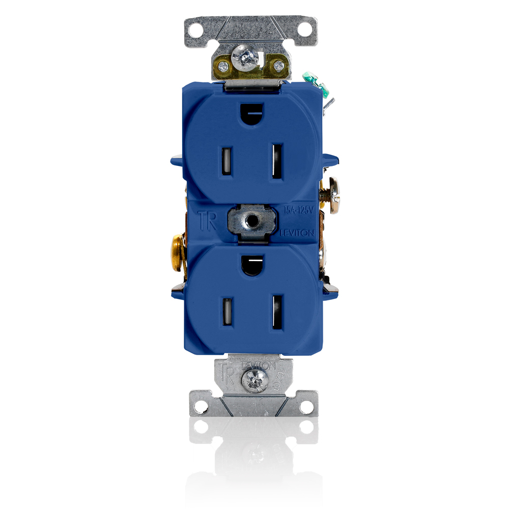 Product image for Tamper-Resistant Duplex Receptacle, 15 Amp, 125 Volt