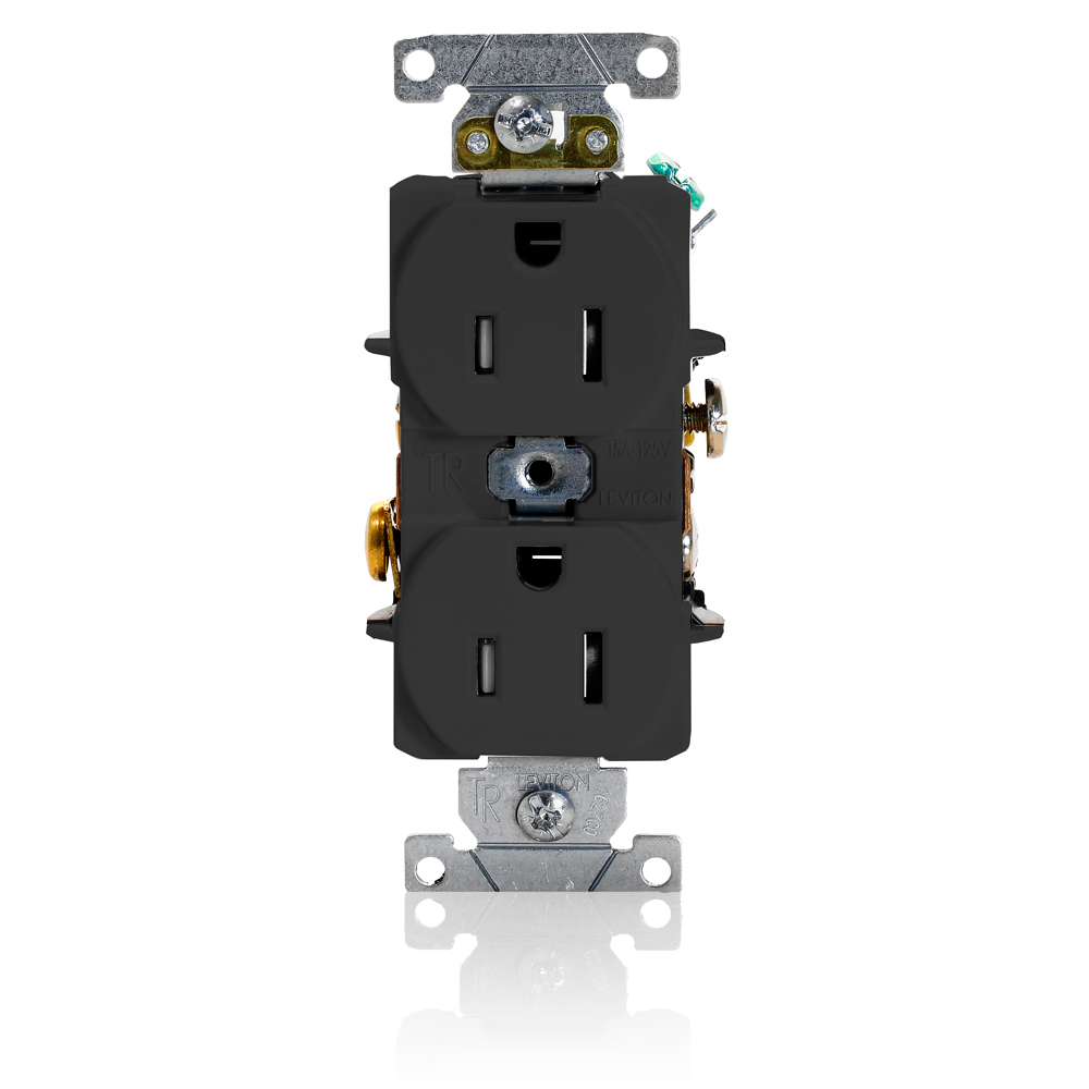 Product image for Tamper-Resistant Duplex Receptacle, 15 Amp, 125 Volt