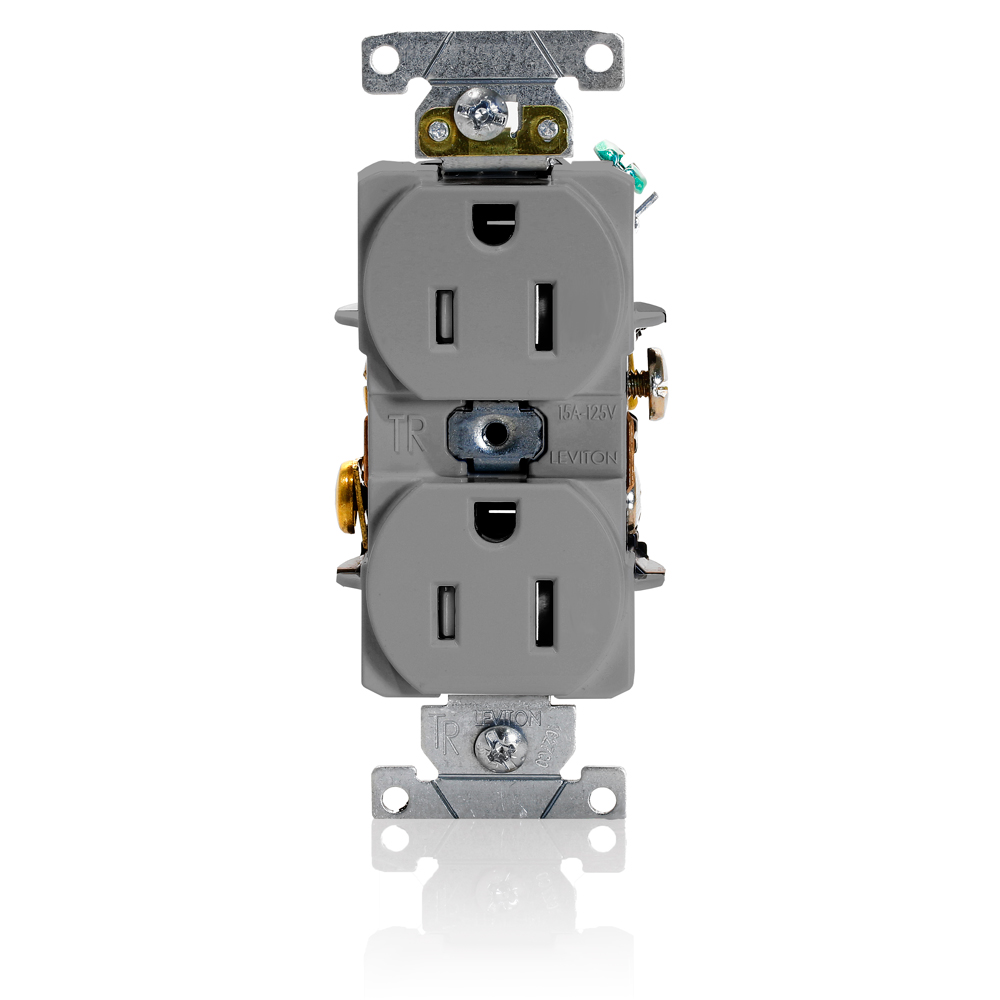 Product image for Tamper-Resistant Duplex Receptacle, 15 Amp, 125 Volt