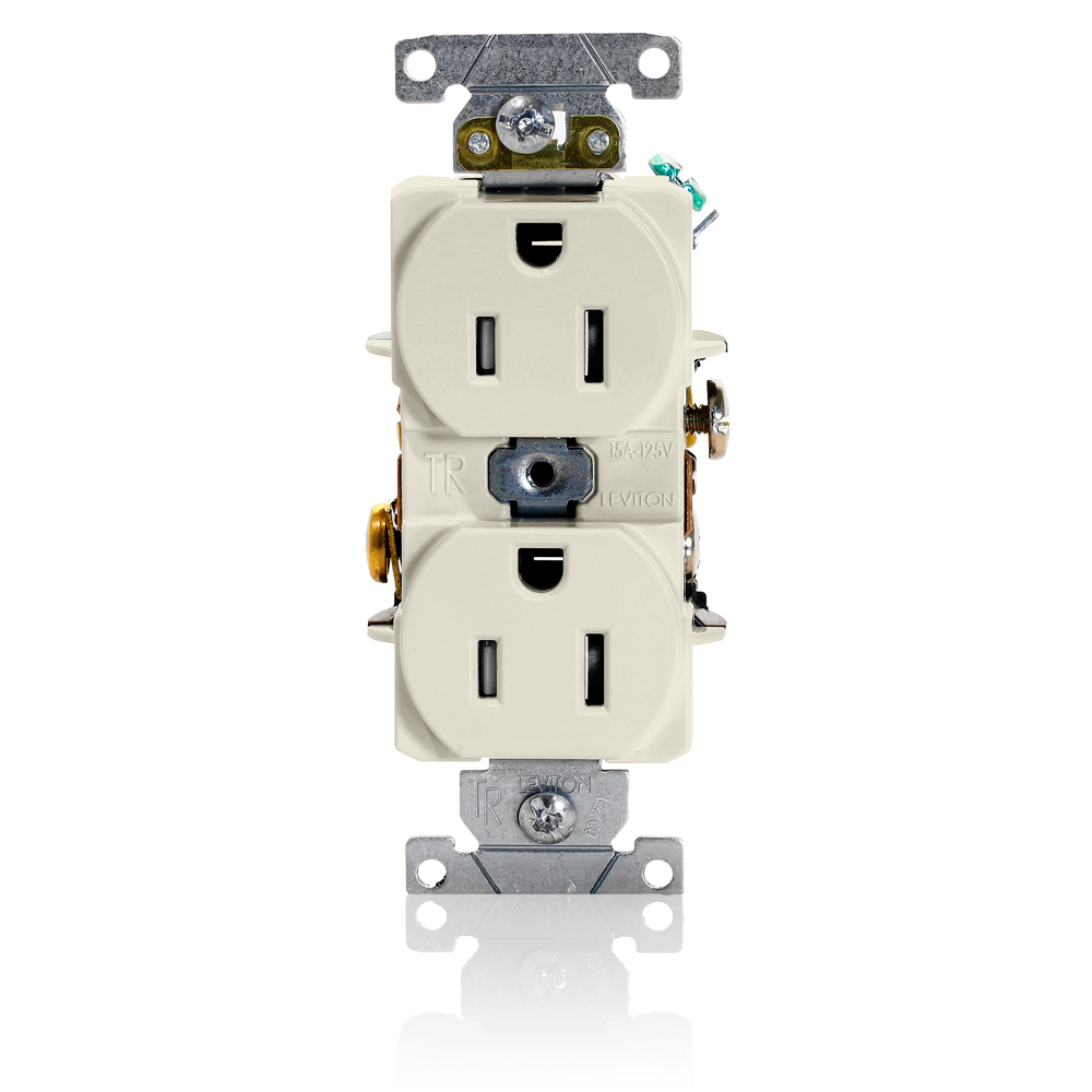 Product image for Tamper-Resistant Duplex Receptacle, 15 Amp, 125 Volt