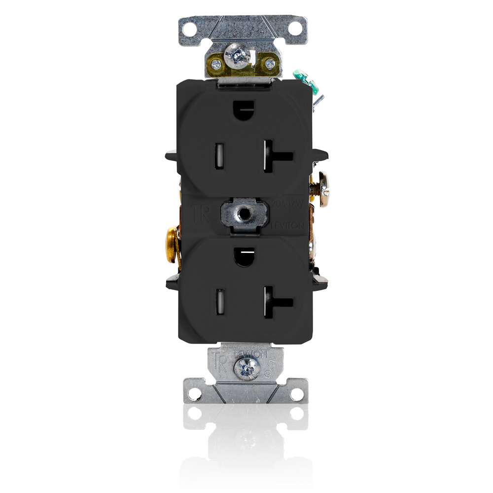 Product image for Tamper-Resistant Duplex Receptacle, 20 Amp, 125 Volt