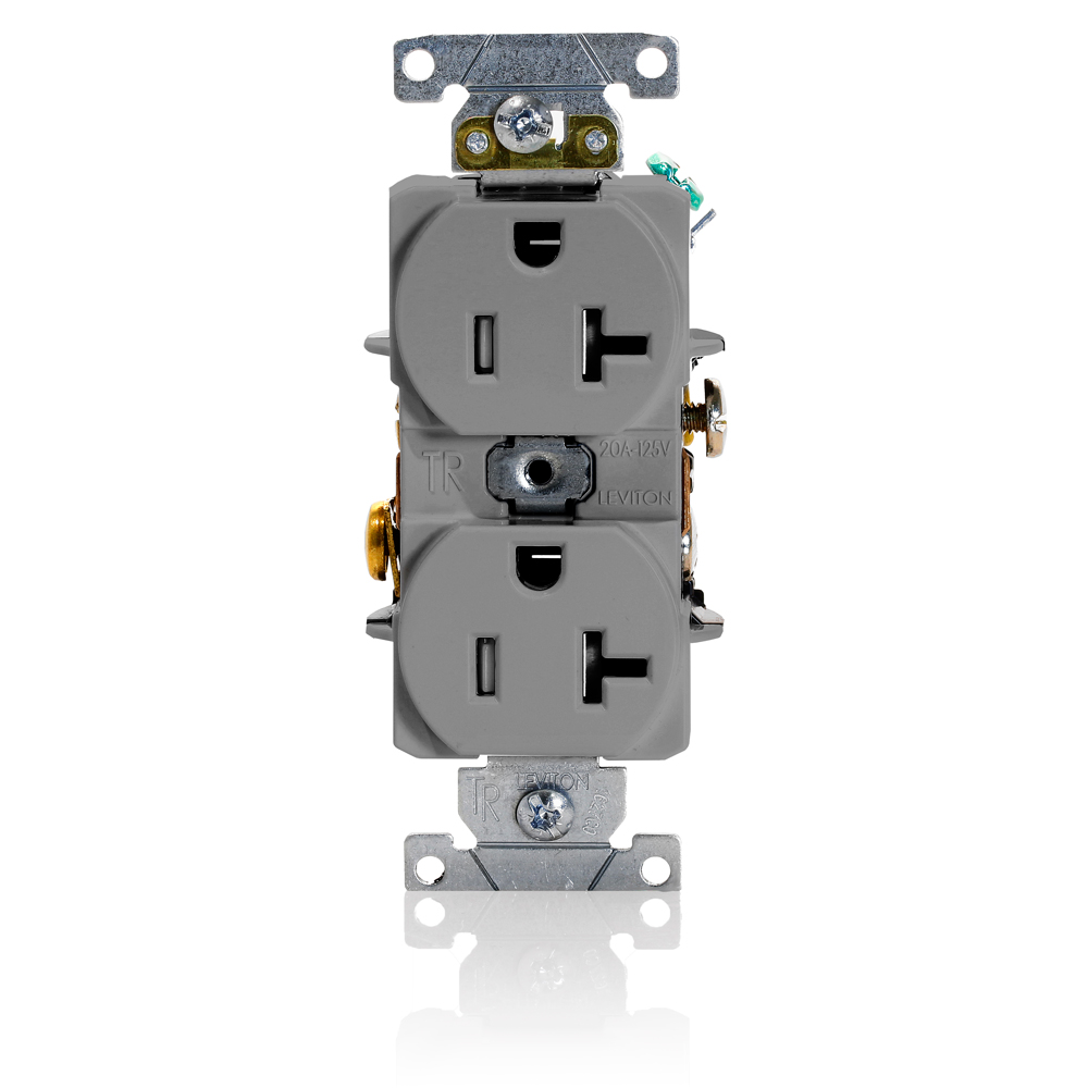 Product image for Tamper-Resistant Duplex Receptacle, 20 Amp, 125 Volt