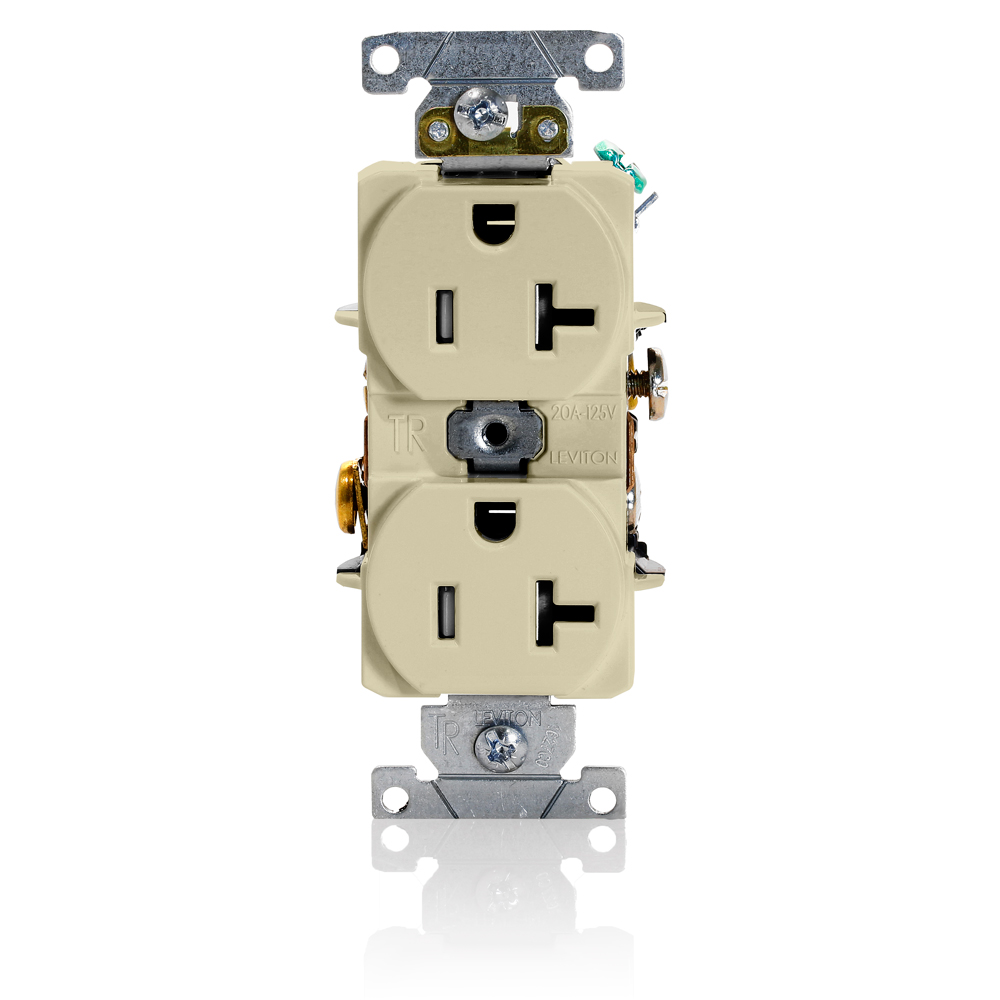 Product image for Tamper-Resistant Duplex Receptacle, 20 Amp, 125 Volt