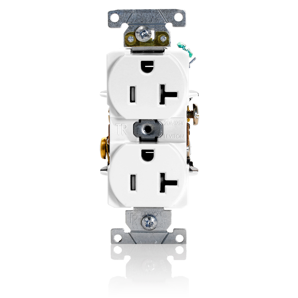 Product image for Tamper-Resistant Duplex Receptacle, 20 Amp, 125 Volt