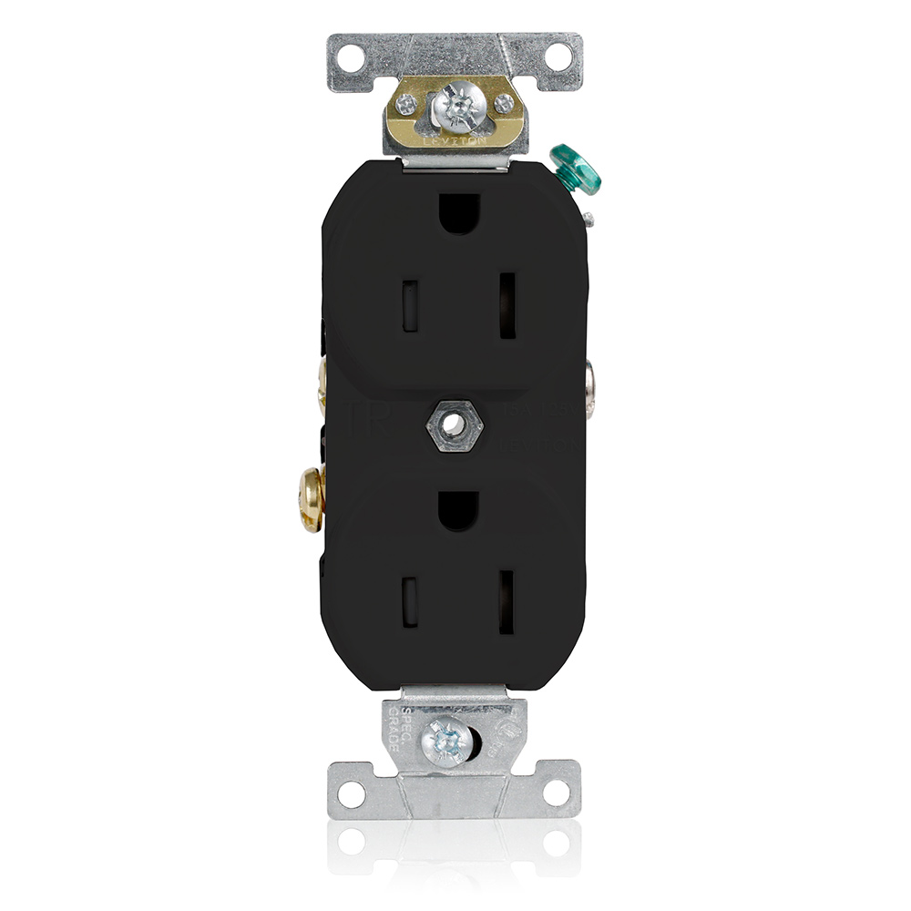 Product image for Tamper-Resistant Duplex Receptacle, 15 Amp, 125 Volt