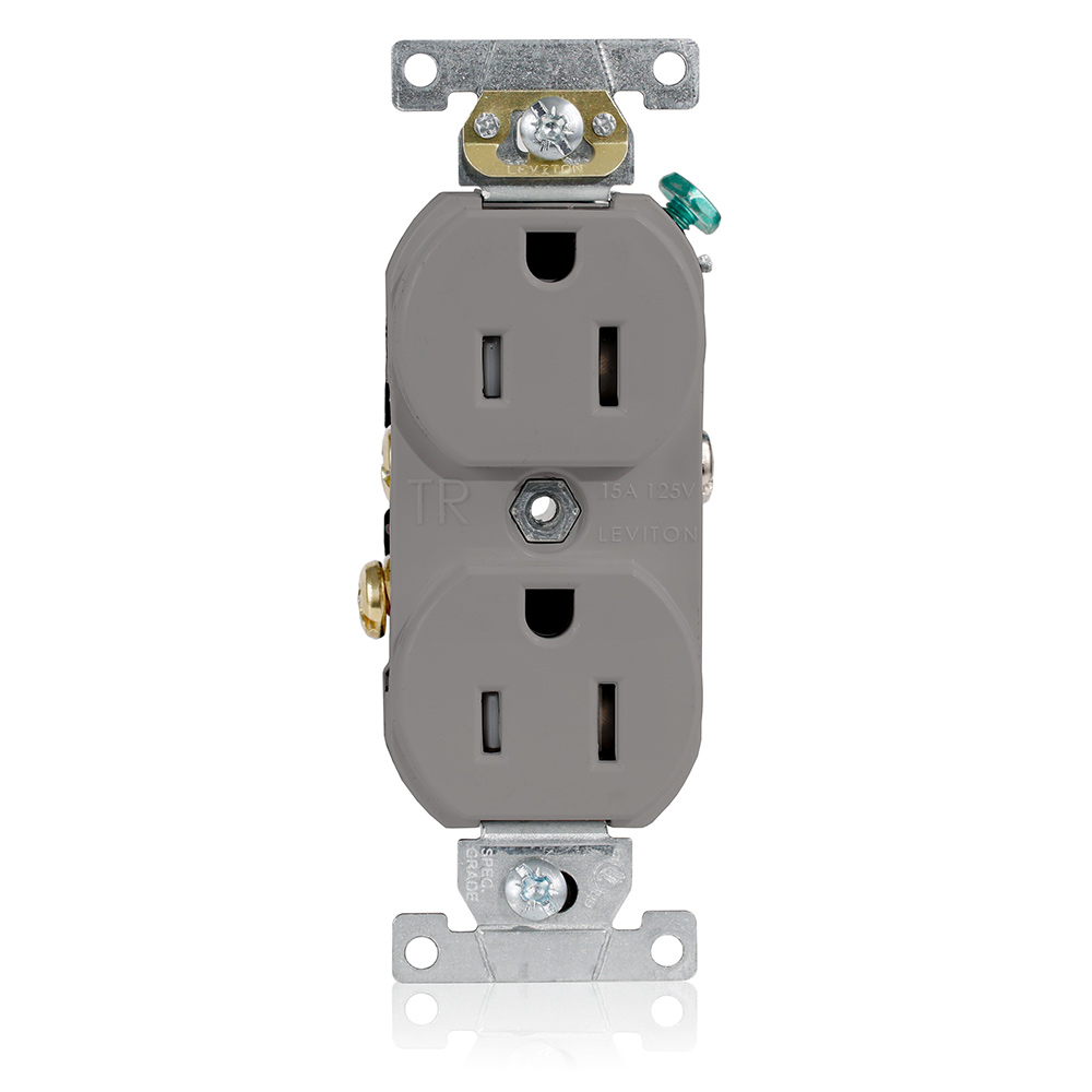 Product image for Tamper-Resistant Duplex Receptacle, 15 Amp, 125 Volt