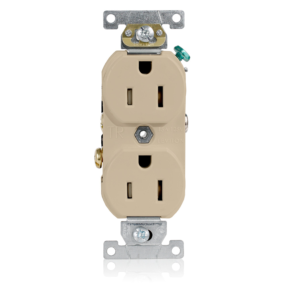 Product image for Tamper-Resistant Duplex Receptacle, 15 Amp, 125 Volt