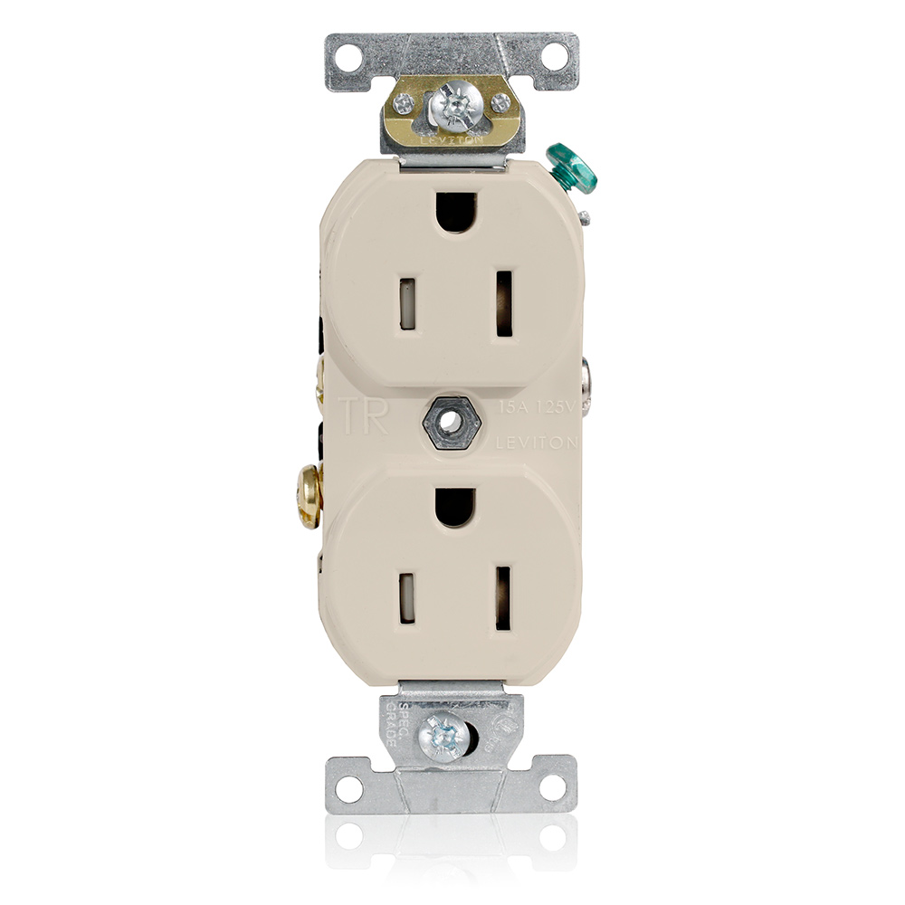 Product image for Tamper-Resistant Duplex Receptacle, 15 Amp, 125 Volt