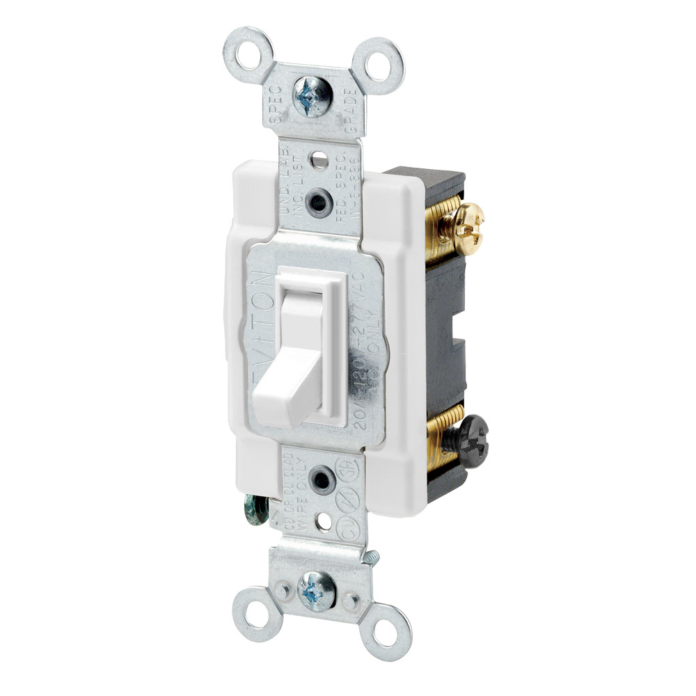 Product image for 15 Amp, Toggle Switch, 3-Way, Quiet Switch, Commercial Spec Grade