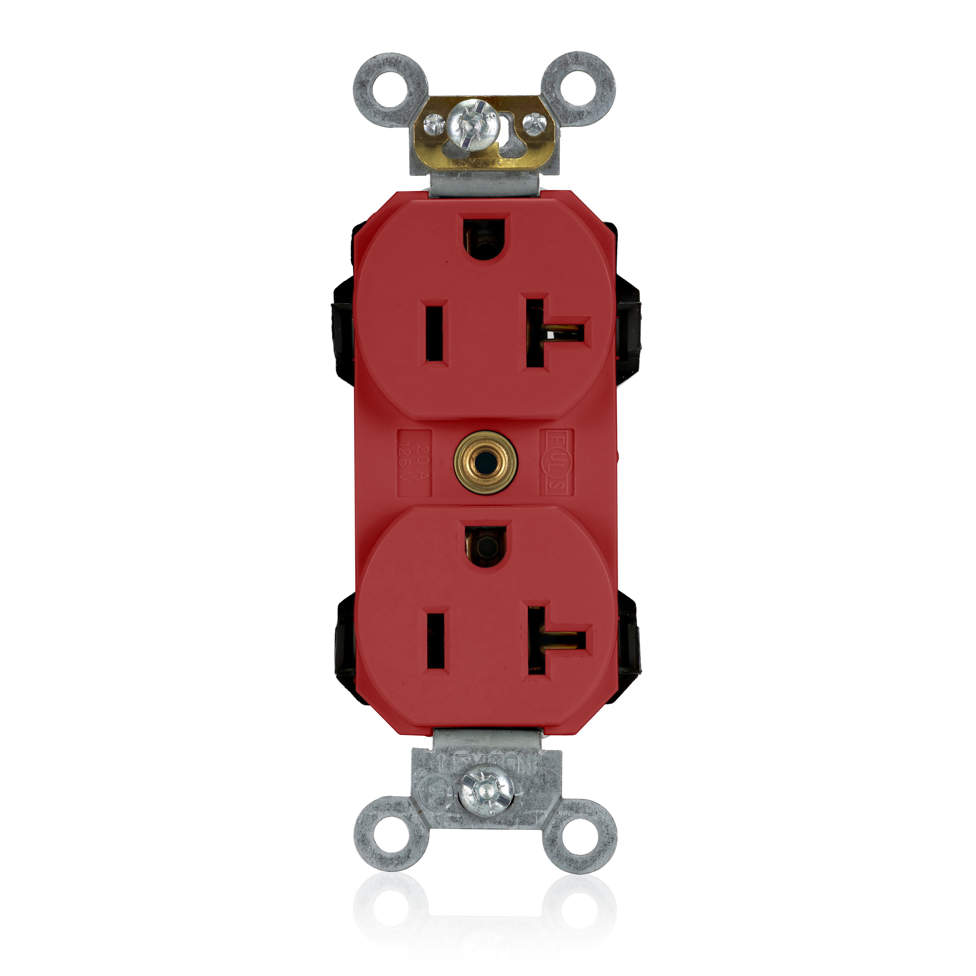 Product image for 20 Amp Lev-Lok® Duplex Receptacle/Outlet, Industrial Grade, Self-Grounding