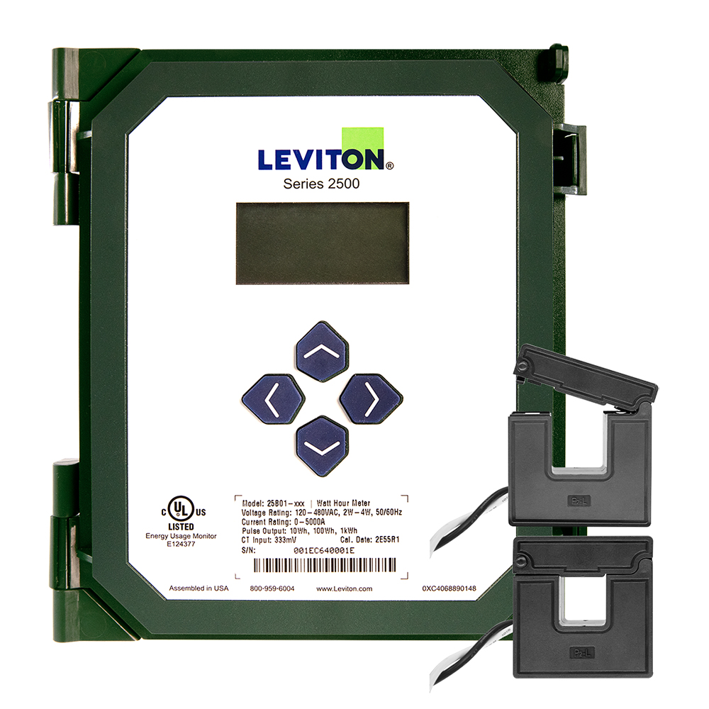 Product image for Submeter, 120/208V or 277/480V, 3-Phase Programmable, Pulse/Modbus with (2) 100A Split Core CTs 