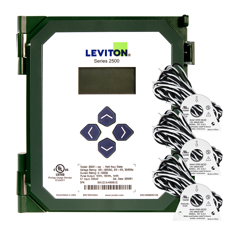 Product image for Submeter, 120/208V or 277/480V, 3-Phase Programmable, Pulse/Modbus with (3) 200A Solid Core CTs 