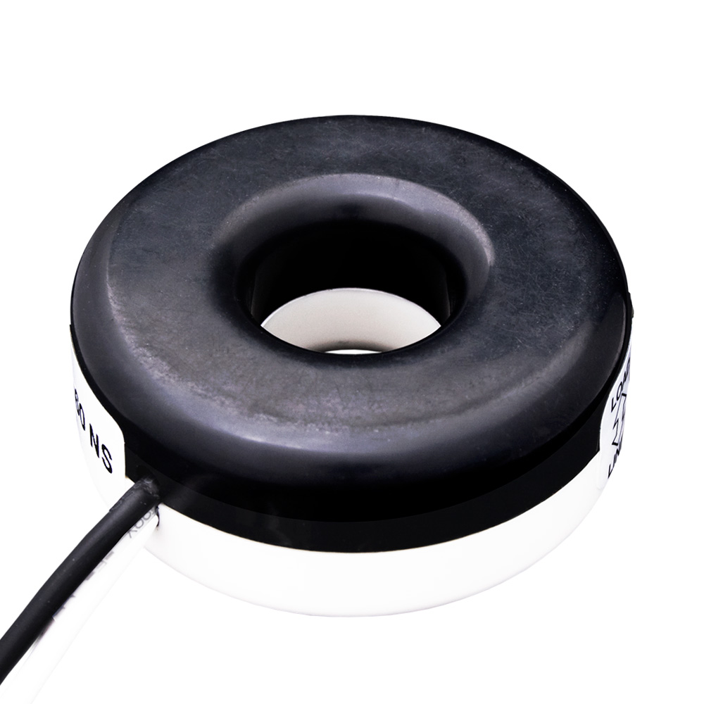 Product image for Current Transformer, Solid Core, 400A, 100mA, 1.5", 0.98” Opening, 96” Leads, +/-0.3% Accuracy, Black, For Submetering