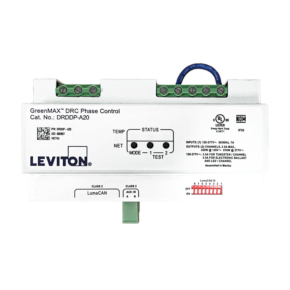 Product image for GreenMAX® DRC, Dimmer, Phase Cut, 2 Channel, LED Controller, 3.5 Amps per Channel, 120-277VAC