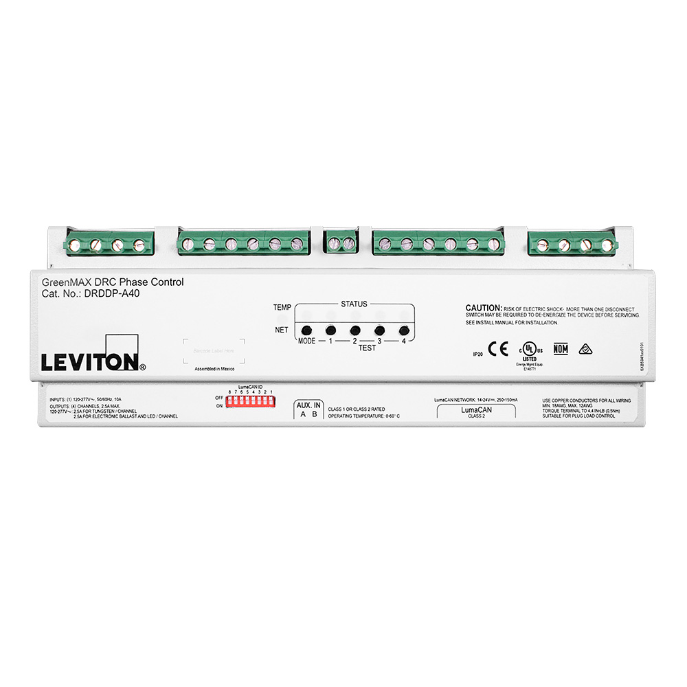 Product image for GreenMAX® DRC, Dimmer, Phase Cut, 4 Channel, LED Controller, 2.5 Amps per Channel, 120-277VAC