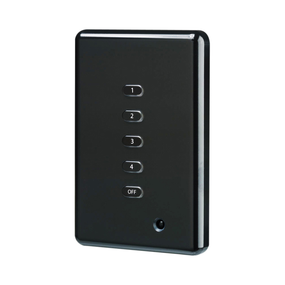 Product image for D8000 Commercial Lighting Control Systems, Push Button Station, 5 Buttons: Presets 1 thru 3, Max &amp; Off, Color: Black