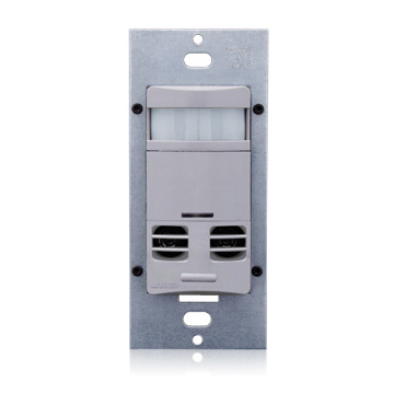 Product image for Product Line: OSSMD, Technology: Multi-Technology PIR/Ultrasonic, Switch Type: Single-Pole, Dual Relay, Fan Model, Mounting: Wall Switch, Device Type: Occupancy Sensor, Coverage (Sq.Ft.): 2400 Sq. Ft., Pattern: 180°, Color: Gray