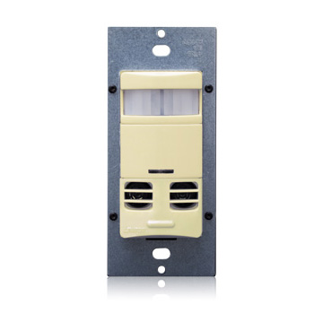 Product image for Product Line: OSSMD, Technology: Multi-Technology PIR/Ultrasonic, Switch Type: Single-Pole, Dual Relay, Fan Model, Mounting: Wall Switch, Device Type: Occupancy Sensor, Coverage (Sq.Ft.): 2400 Sq. Ft., Pattern: 180°, Color: Ivory