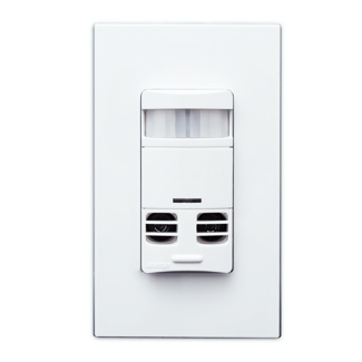 Product image for Product Line: OSSMD, Technology: Multi-Technology PIR/Ultrasonic, Switch Type: Single-Pole, Dual Relay, Fan Model, Mounting: Wall Switch, Device Type: Occupancy Sensor, Coverage (Sq.Ft.): 2400 Sq. Ft., Pattern: 180&deg;, Color: Black