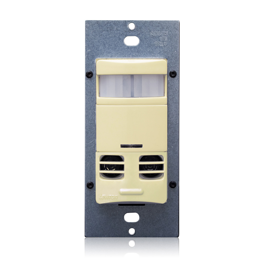 Product image for Vacancy Sensor, Multi-Technology (PIR Sensor / Ultrasonic Sensor), Wall Switch, 2400SF, 120-277V, Ivory, Self-Adaptive, Decora®