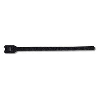 Product image for 12 inch Recloseable Hook & Loop Tie Wraps, Black (25 per pack)