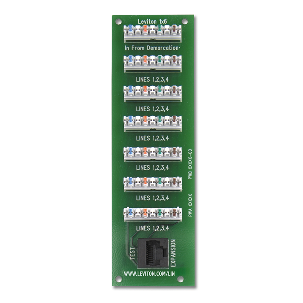 Product image for 1 x 6 Bridged Telephone Expansion Board (4 lines to 6 locations)