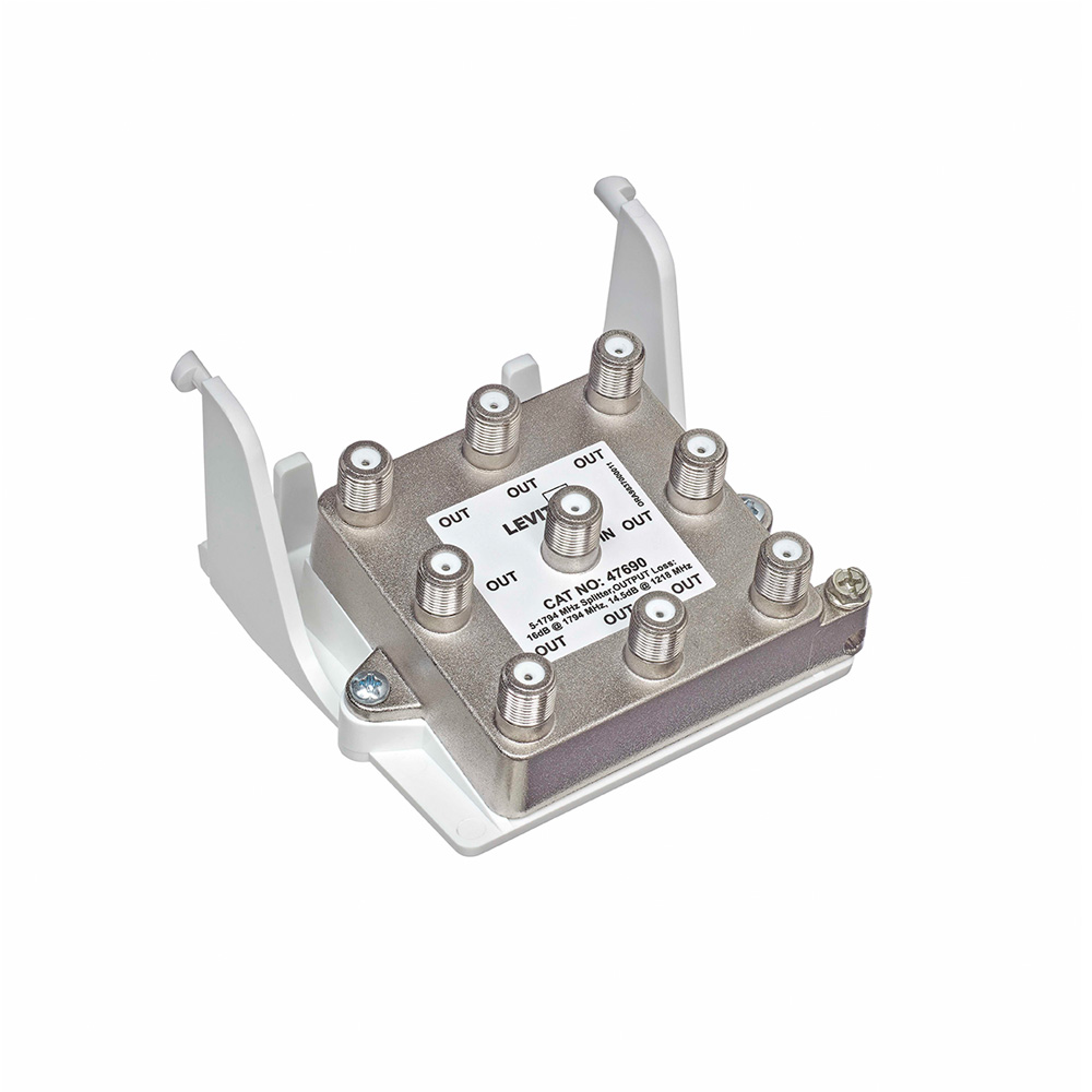 Product image for 8-Way Passive Coaxial Splitter with Versatile Bracket