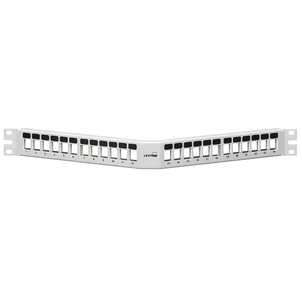 Product image for Angled QUICKPORT™ Patch Panel, 24-Port, 1RU, White