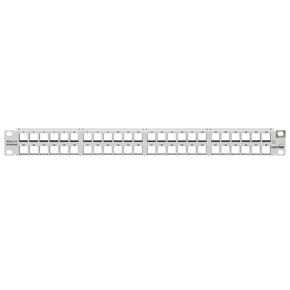 Product image for Shielded Flat QUICKPORT™ Patch Panel, 48-Port, 1RU, White