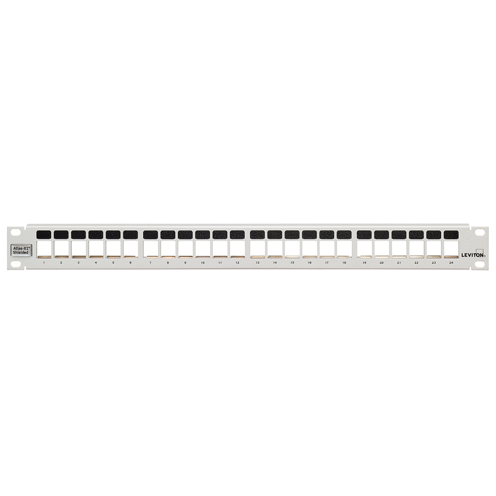 Product image for Shielded Flat QUICKPORT™ Patch Panel, 24-Port, 1RU, White