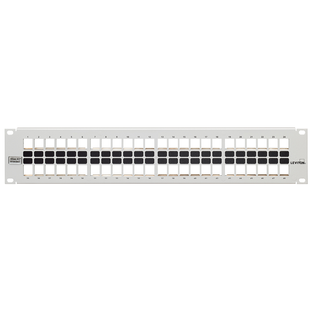 Product image for Shielded Flat QUICKPORT™ Patch Panel, 48-Port, 2RU, White