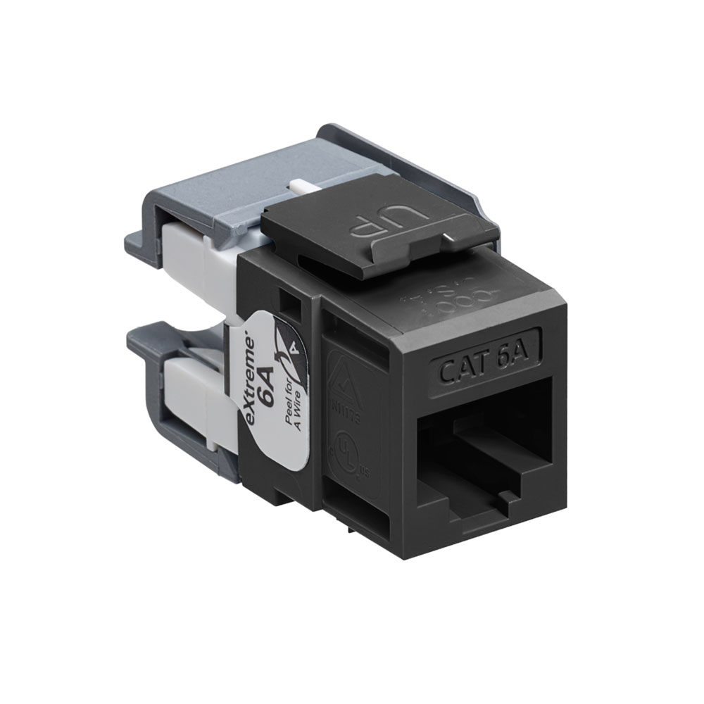 Product image for EXTREME™ Cat 6A QUICKPORT™ Jack, Channel-Rated, Black