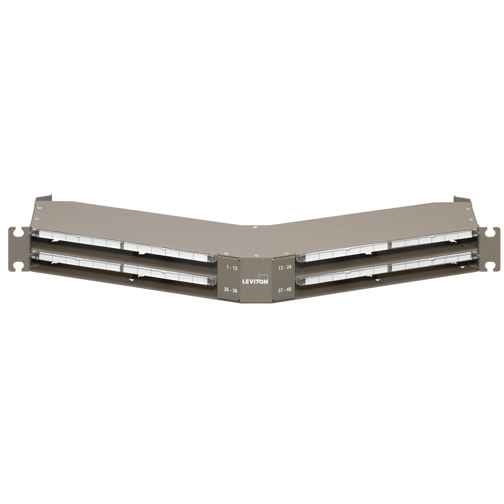 Product image for OPT-X™ HDX 1RU Angled Fiber Panel, empty gray; accepts up to (8) HDX adapter plates or MTP cassettes