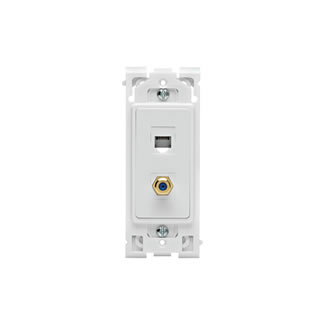 Product image for RENU&reg; QUICKPORT™ 2-Port Insert with Phone/TV Connectors RE640-2WW, White on White