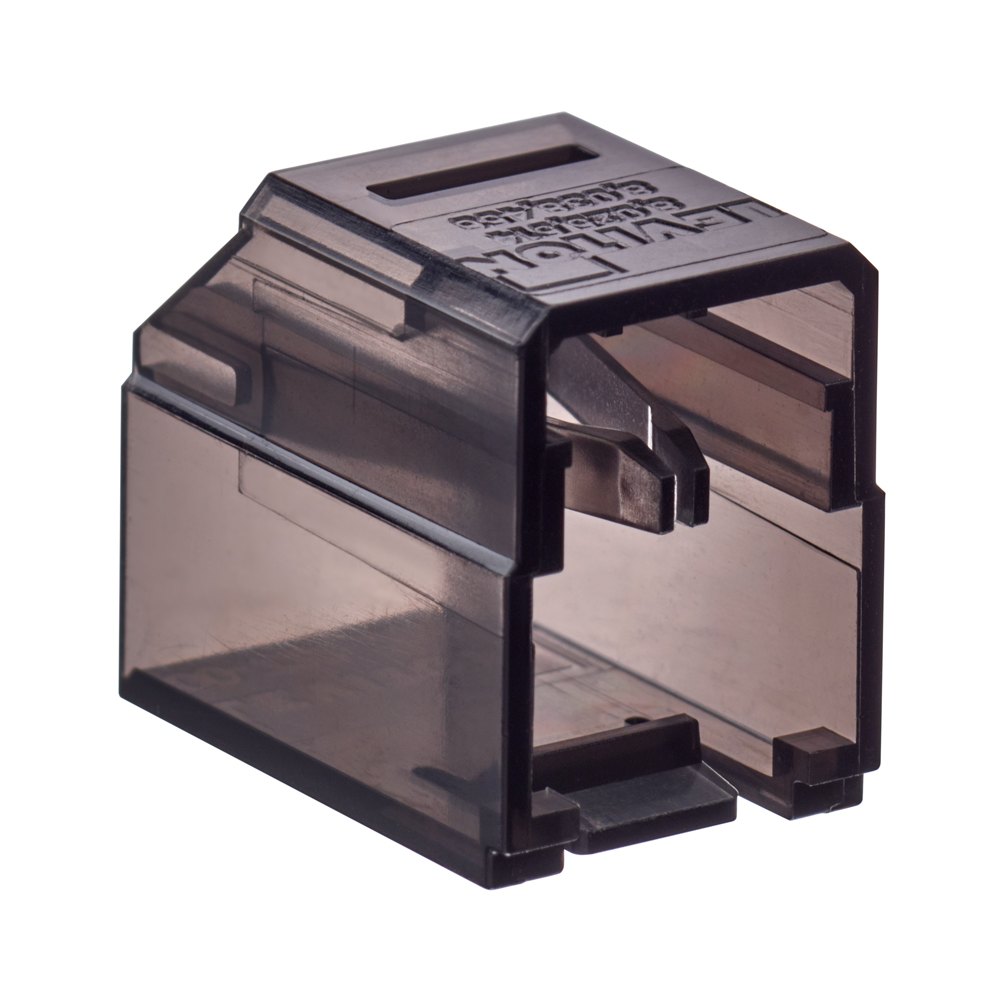 Product image for Secure RJ Housing, Black color transparent (Pack of 48 housings and 1 color matched extraction tool)