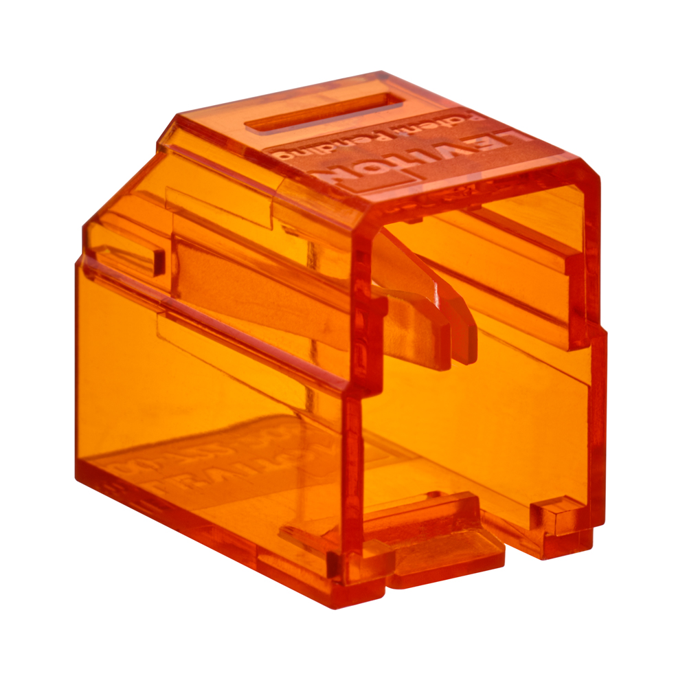 Product image for Secure RJ Housing, Orange color transparent (Pack of 48 housings and 1 color matched extraction tool)