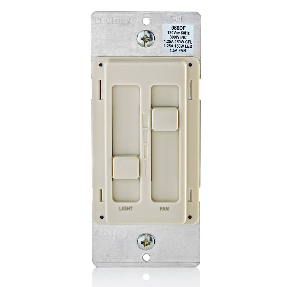 Product image for SureSlide Ceiling Fan Control and Dimmer Switch for LED, Halogen and Incandescent Bulbs