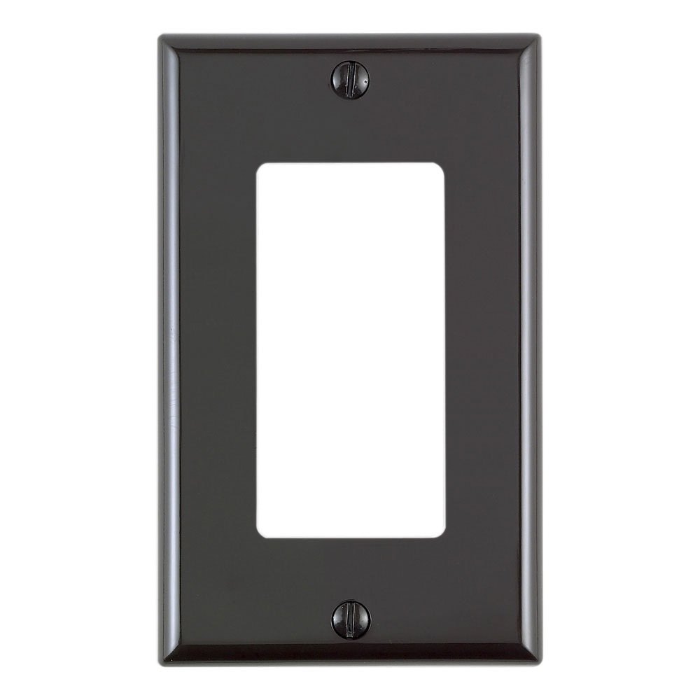 Product image for 1-Gang Decora Wallplate for 347 Volt lighting applications, Nylon Black