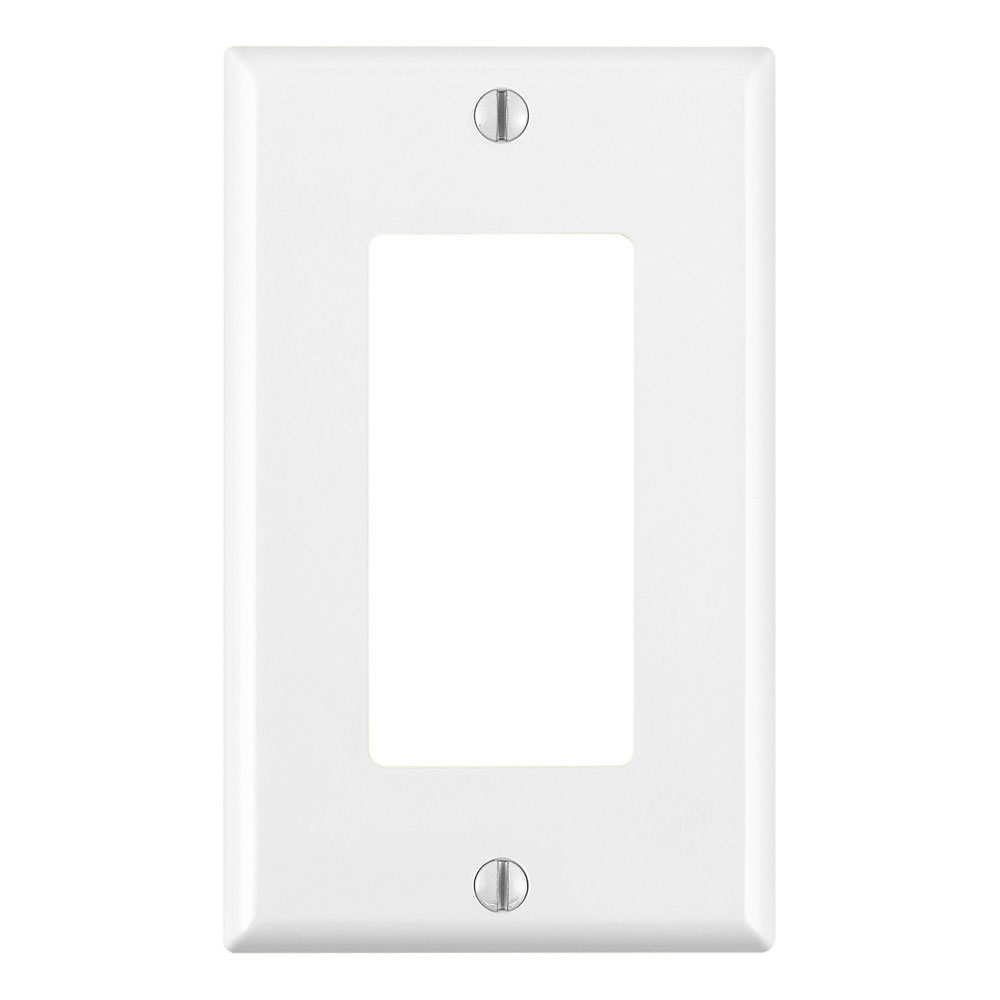 Product image for 1-Gang Decora Wallplate for 347 Volt lighting applications, Nylon,White