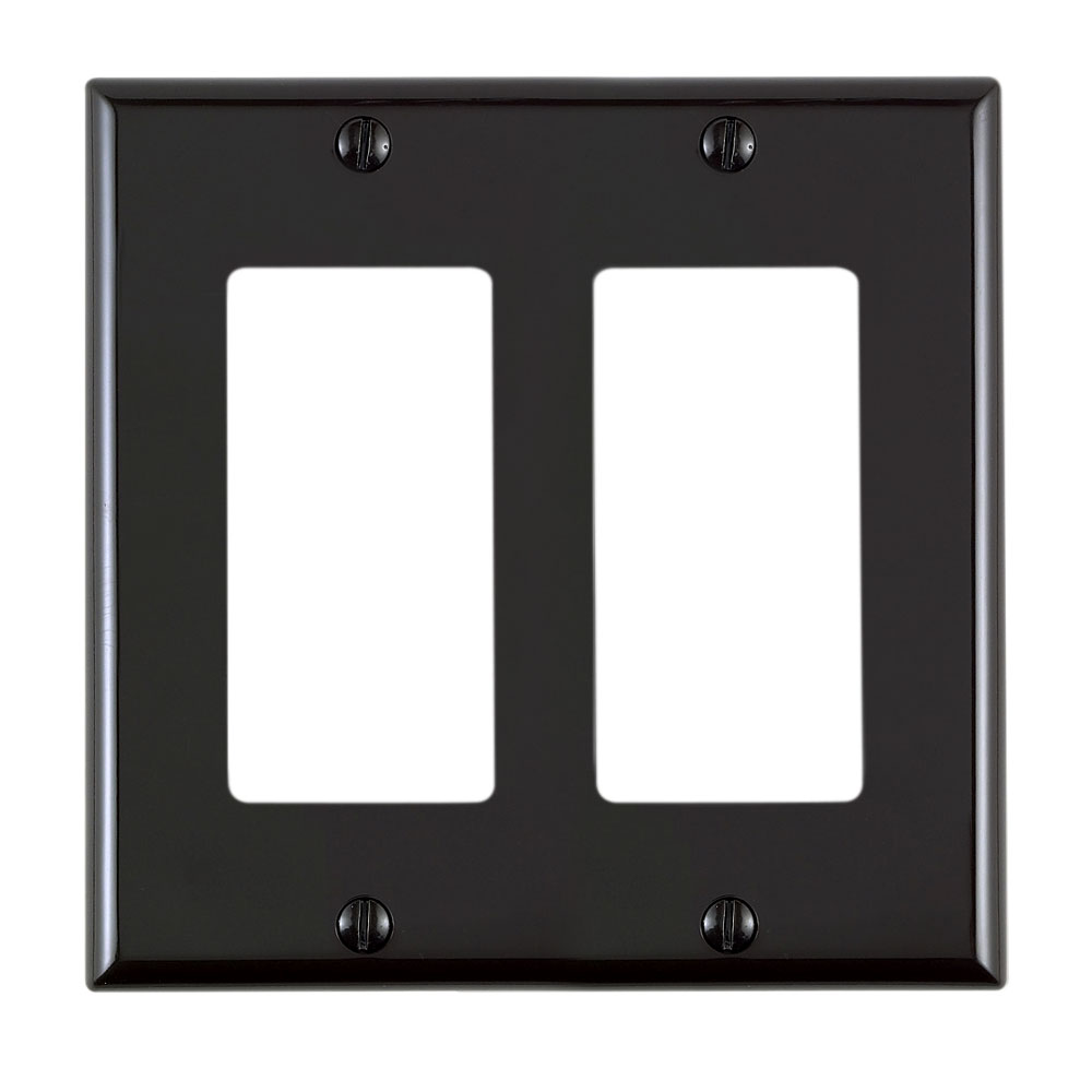 Product image for 2-Gang Decora Duplex Wallplate for 347V Applications, Black