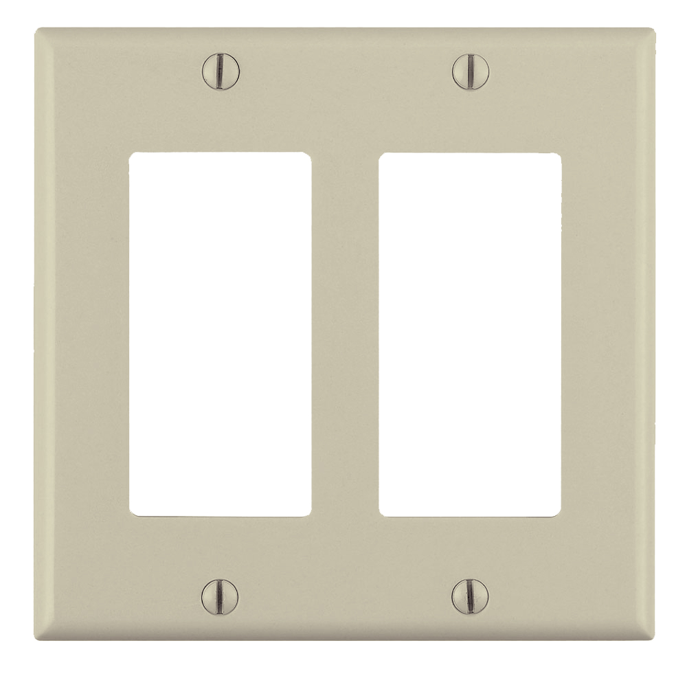 Leviton 80409-NI 2 Gang Ivory Nylon Wallplate