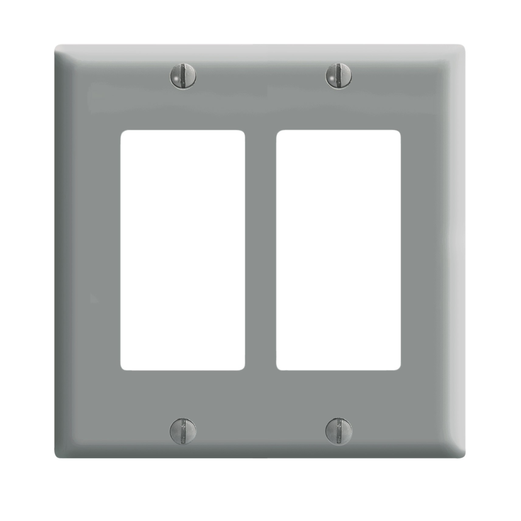 Product image for 2-Gang Decora Duplex Wallplate for 347V Applications, Gray