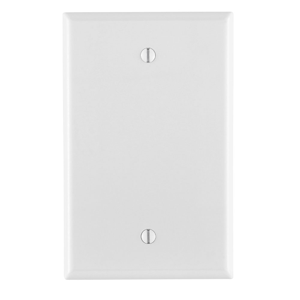 Product image for 1-Gang Blank Wallplate, Midway Size, Thermoset, White