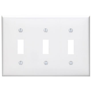Leviton 80711-W White Nylon 3 Gang Switch Plate