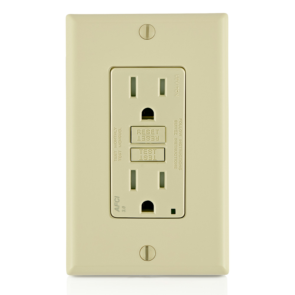 Product image for 15 Amp SmartlockPro® AFCI Receptacle/Outlet, Tamper-Resistant
